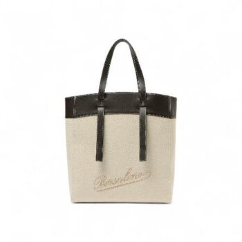 Borsa Tote Media Resort Bianco/Caffè – Borsalino