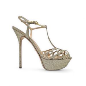 Sandali in Pelle Glitter Oro – Sergio Rossi