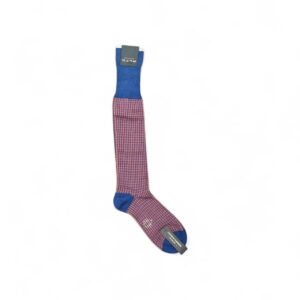 Calza Lunga Pied de Poule Rosso/Blu – Alto Milano