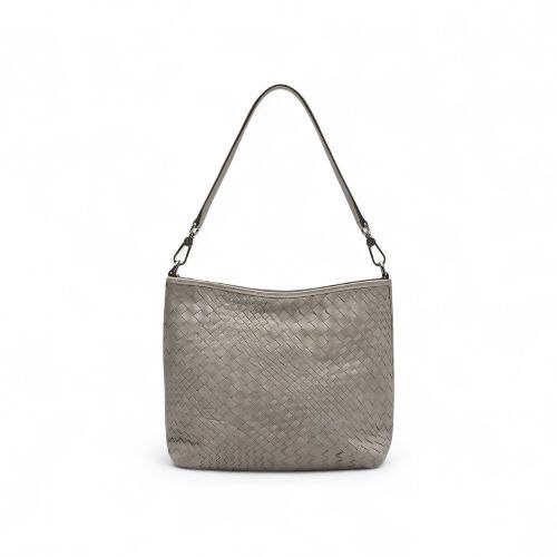 Borsa Intrecciata in Pelle Grigio - Abro