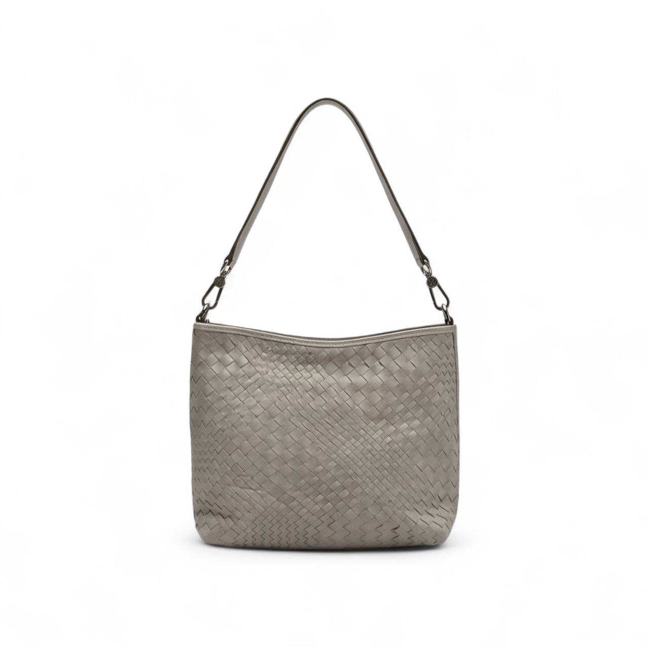 Borsa Intrecciata in Pelle Grigio - Abro - immagine 2