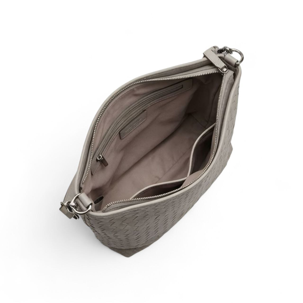 Borsa Intrecciata in Pelle Grigio - Abro - immagine 4