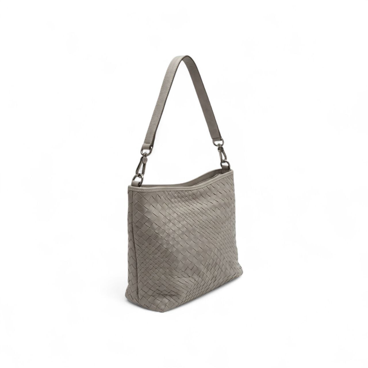Borsa Intrecciata in Pelle Grigio - Abro - immagine 3