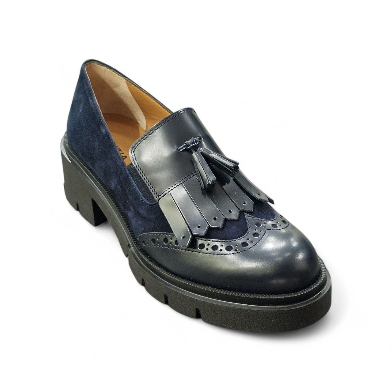 Mocassini Chunky con Nappine Blu - Cinzia Valle - immagine 3