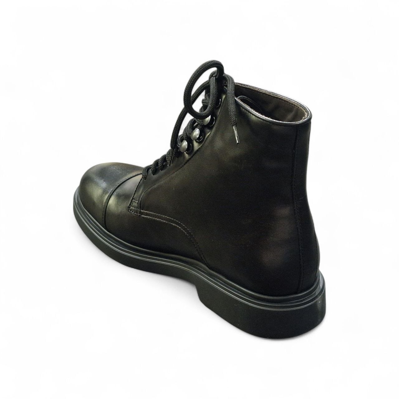 Anfibi Stringati in Pelle Nero - Manifatture Etrusche - immagine 4
