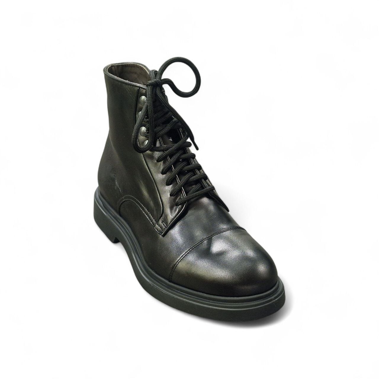 Anfibi Stringati in Pelle Nero - Manifatture Etrusche - immagine 3