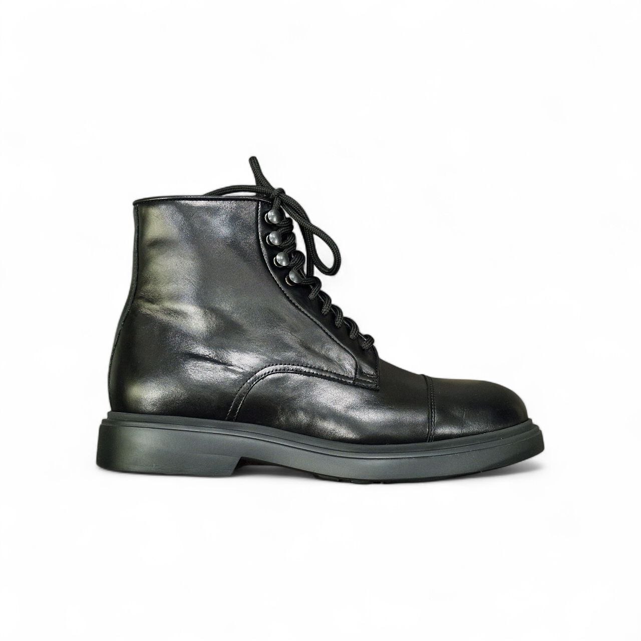 Anfibi Stringati in Pelle Nero - Manifatture Etrusche - immagine 2