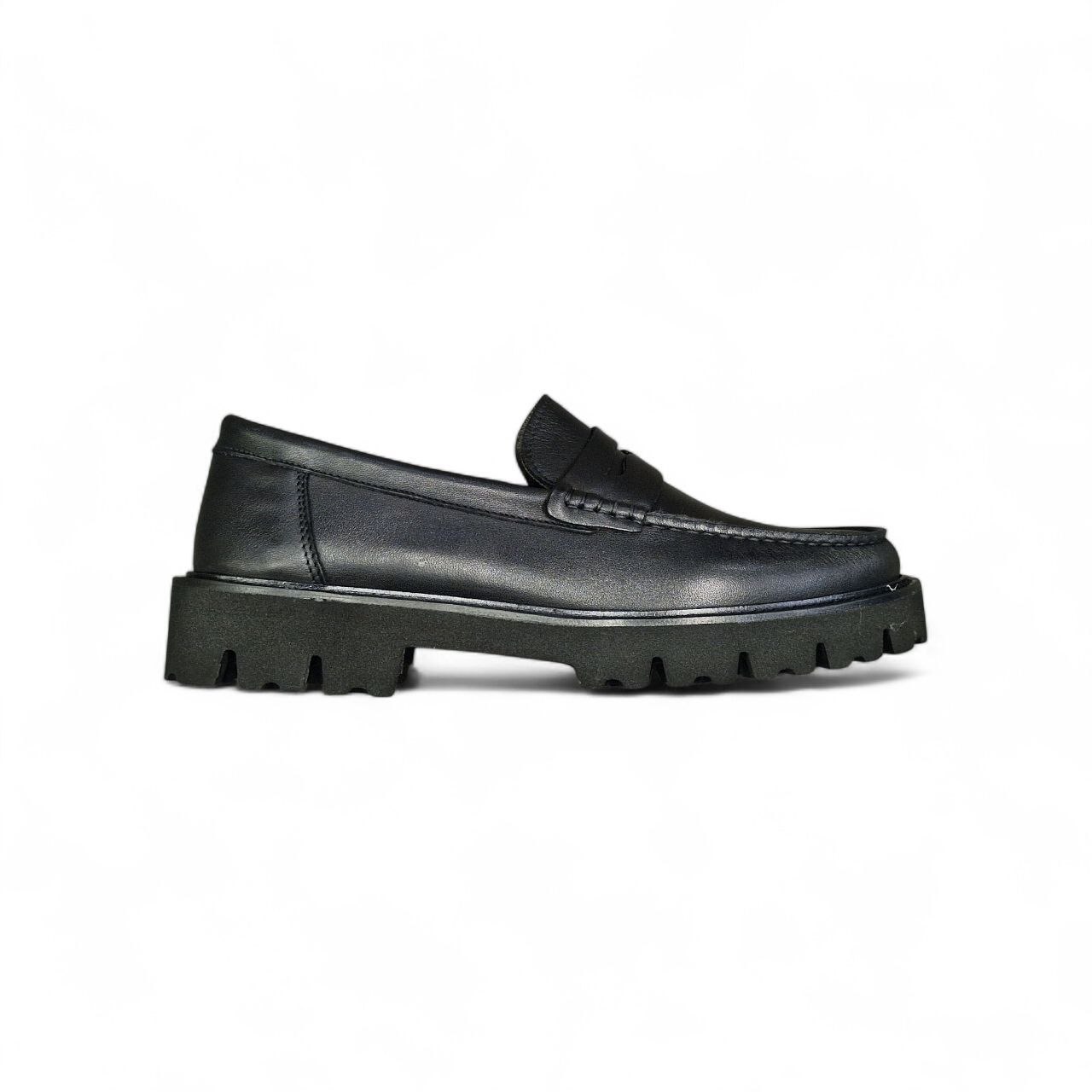 Mocassini Chunky in Pelle Nero - Marechiaro - immagine 2