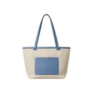 Borsa Shopping in Canvas e Pelle Azzurro – Abro