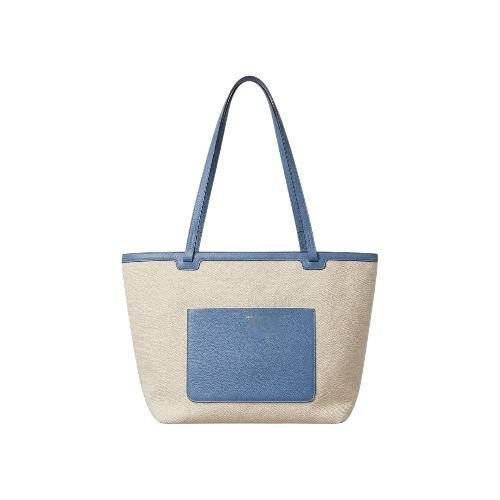 Borsa Shopping in Canvas e Pelle Azzurro - Abro