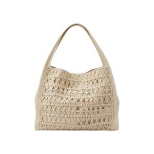Borsa Shopper Intrecciata in Pelle Panna – Abro
